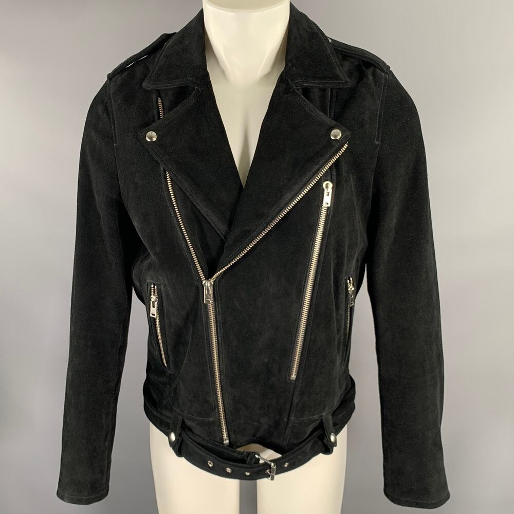 IRO Size M Black Leather Motorcycle Jacket
